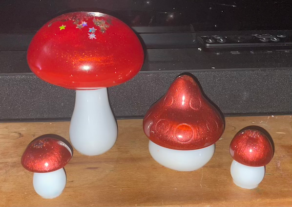 Thumbnail: four set of glass mushrooms