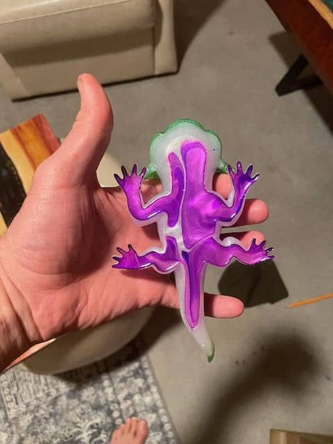 Thumbnail: Green and white glass resin axolotl decoration
