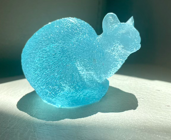 translucent blue cat