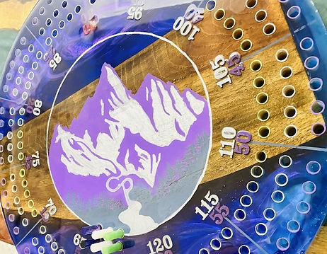 Custom purple cribbage board