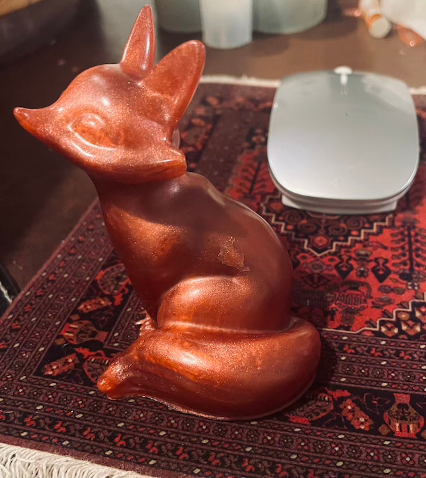 dark red glass fox