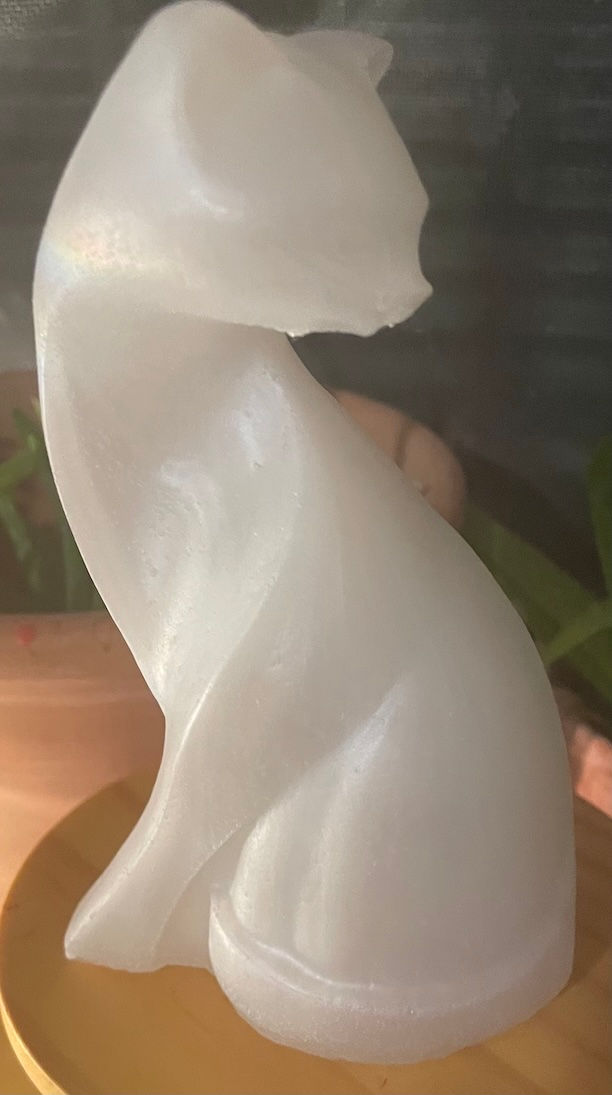 Thumbnail: White Glass Resin Cat Decoration