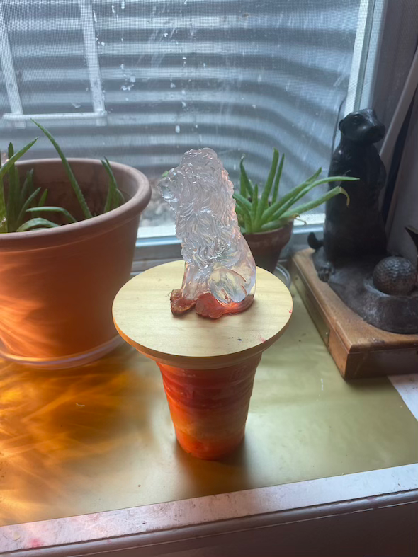 Thumbnail: Clear with Orange Base Glass Resin Lion