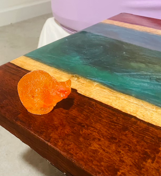 bright orange cat decor