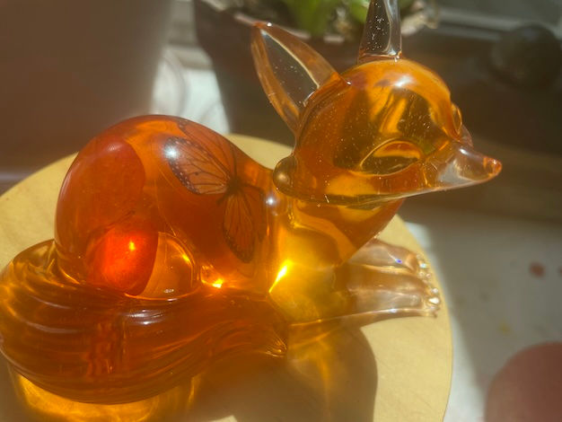 fox figurine orange
