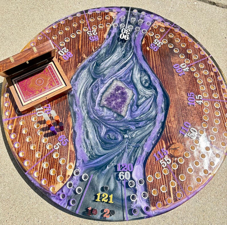 Thumbnail: amethyst cribbage board