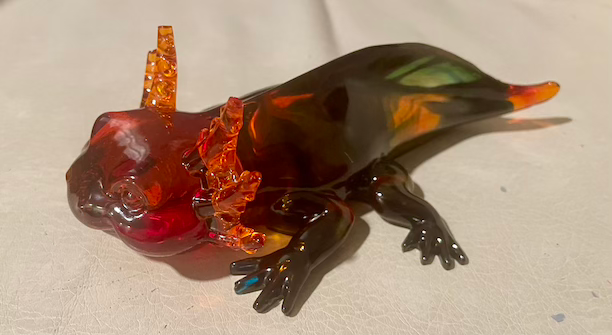 Thumbnail: Orange and Green Glass Resin Axolotl