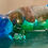 Thumbnail: Resin Lizard - Blue, Green and Clear with Polished Rocks