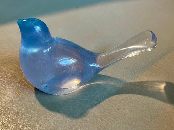 Thumbnail: Translucent blue white bird decoration