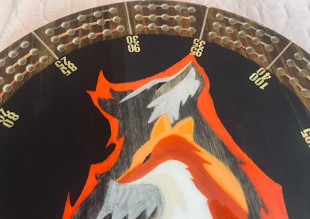 Thumbnail: fox cribbage board round