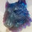Thumbnail: Mystical Resin Wolf Head Wall Sculpture - Purple/Blue