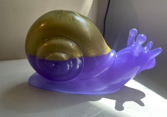 purple gold glass snail