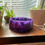 Thumbnail: purple glass pet food bowl