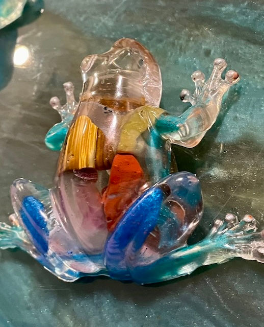 ClearResin Frog with Polished Stones