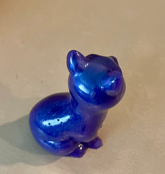 glass cat blue