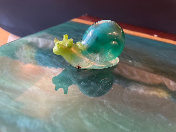 Thumbnail: Decorative snail ocean green and light green