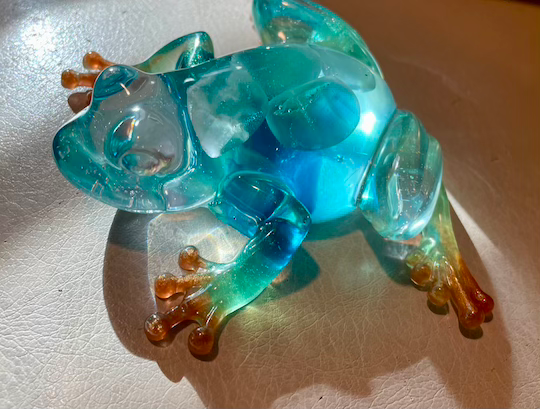 Thumbnail: Frog - Translucent Blue with Rocks