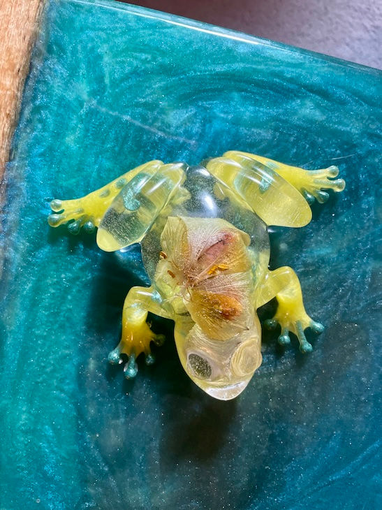 Frog Decoration - Yellow with flowers