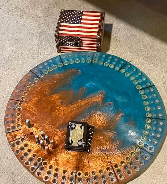 Thumbnail: custom resin cribbage board