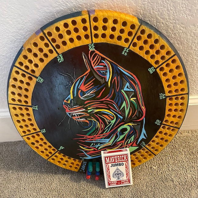 Thumbnail: Colorful Cat Cribbage Board (15 Inch)