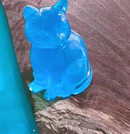 translucent blue cat