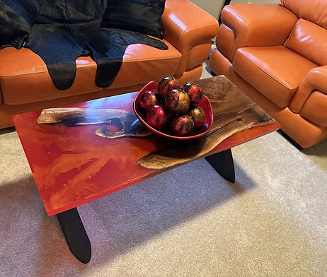 coffee table orange lava