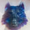 Thumbnail: Mystical Resin Wolf Head Wall Sculpture - Purple/Blue