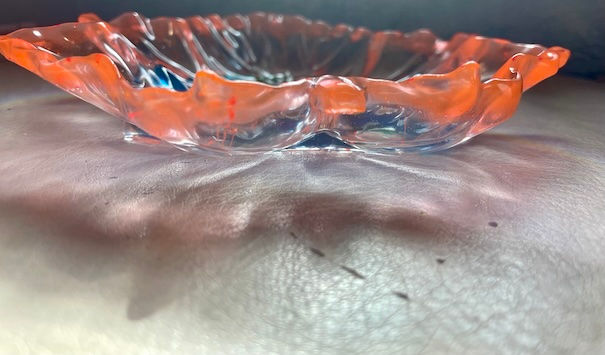 Thumbnail: Orange and blue decorative leaf tray