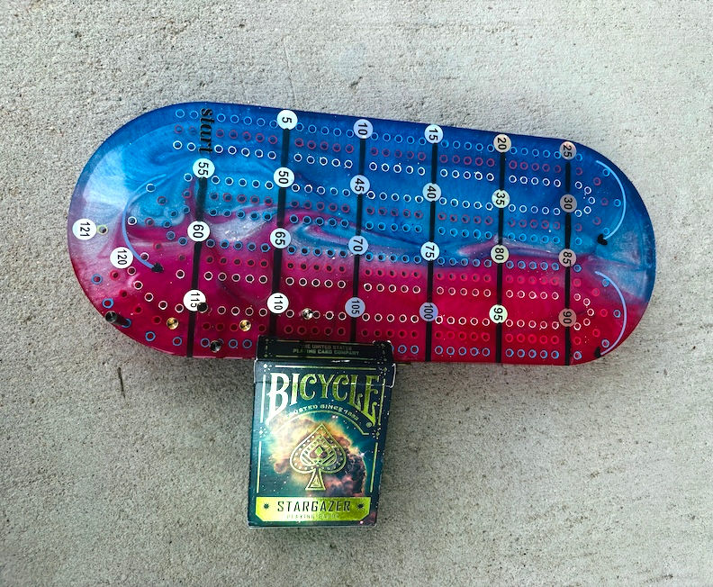 Thumbnail: Red, White & Blue Travel Cribbage Board