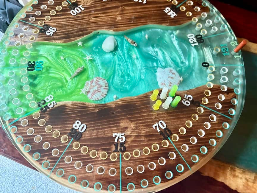 Thumbnail: cribbage board hand made