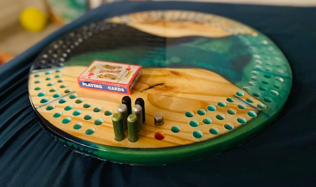 Thumbnail: custom cribbage board river