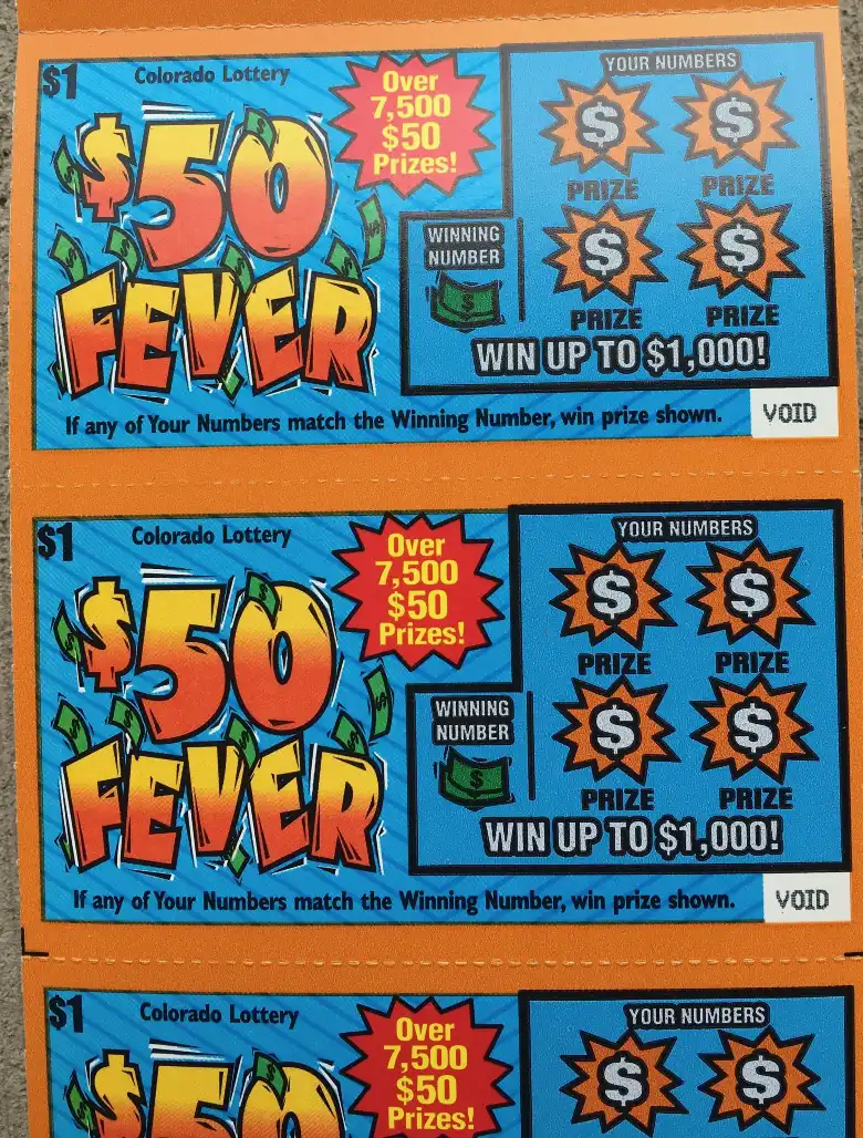 $50 fever scratch ticket from the Colorado Lottery