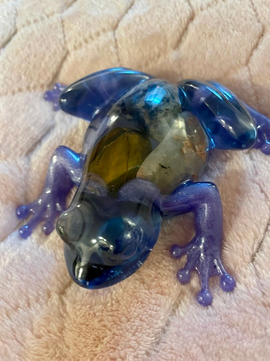 Thumbnail: Frog - Translucent Purple with Gemstone Rocks