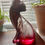 Thumbnail: Clear and red glass resin cat decoration