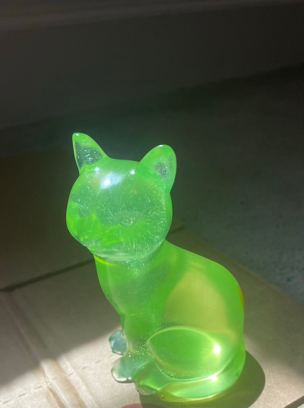 emerald green cat decoration