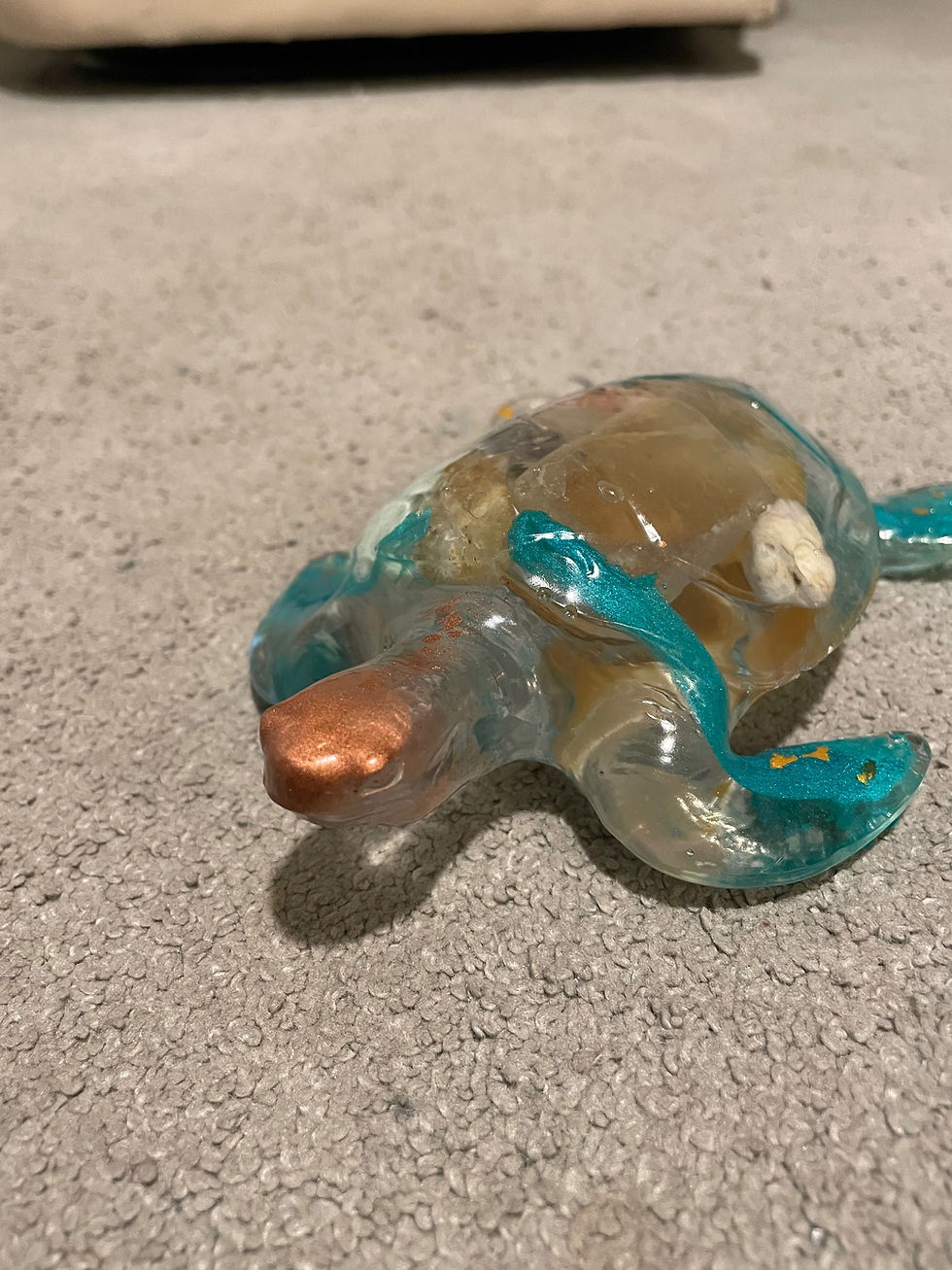 Thumbnail: Resin Sea Turtle - Clear with Ocean Green