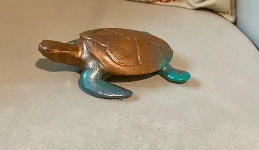 Thumbnail: Resin Turtle - Copper with Turquoise