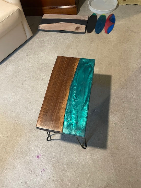 Thumbnail: small end table resin river