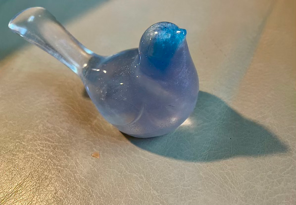 Thumbnail: Translucent blue white bird decoration