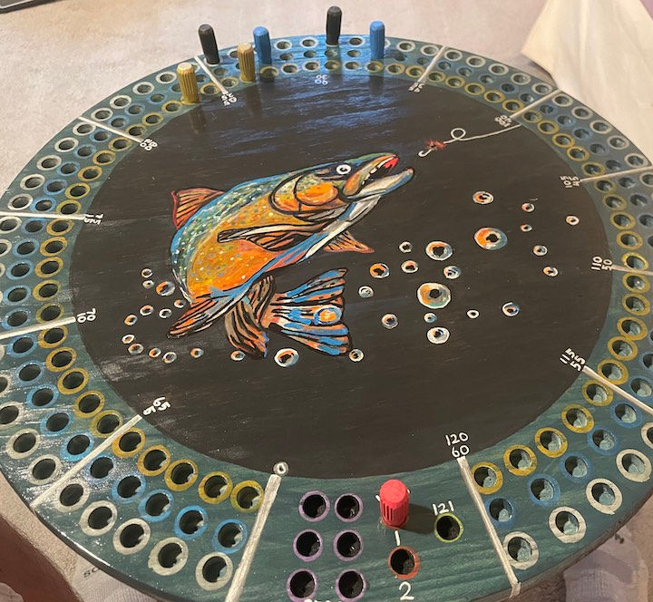 Thumbnail: Trout Fishing Cribbage Board