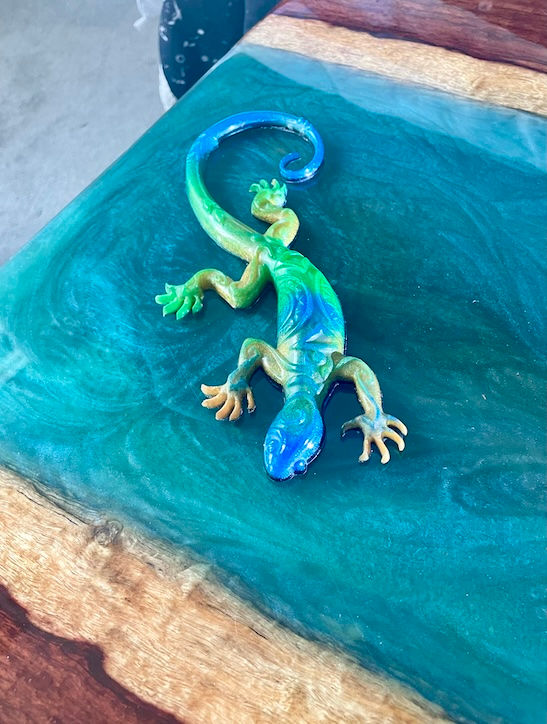 Green and Blue Decorative Lizard