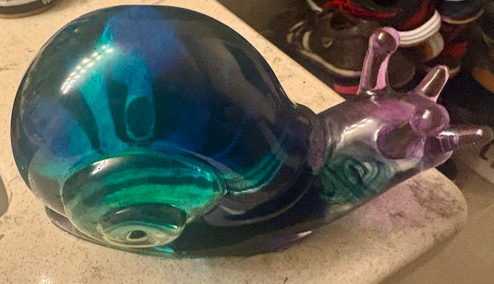 Thumbnail: Colorful Glass Resin Snail Figurine – Decorative Accent (6")
