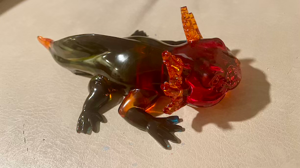 Thumbnail: Orange and Green Glass Resin Axolotl