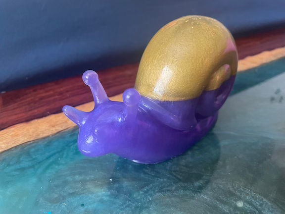 resin snail purple gold
