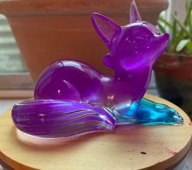 Thumbnail: purple glass resin fox