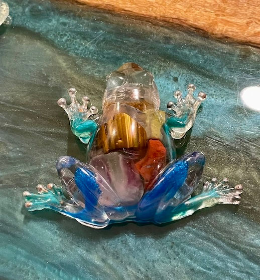 Thumbnail: ClearResin Frog with Polished Stones