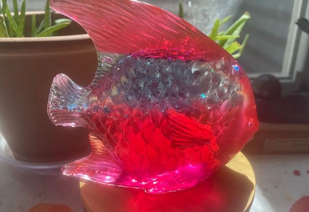 angel fish figurine red