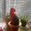 Thumbnail: Red and brown glass resin cat figurine