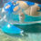Thumbnail: Clear and blue sea turtle decoration with sea shells