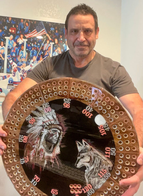 Thumbnail: indian wolf cribbage board